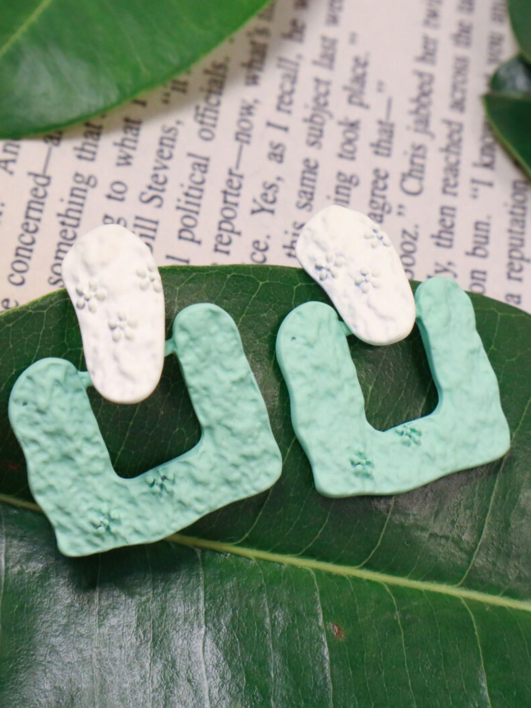 

SALTY Contemporary Paper Drop Earrings, Green