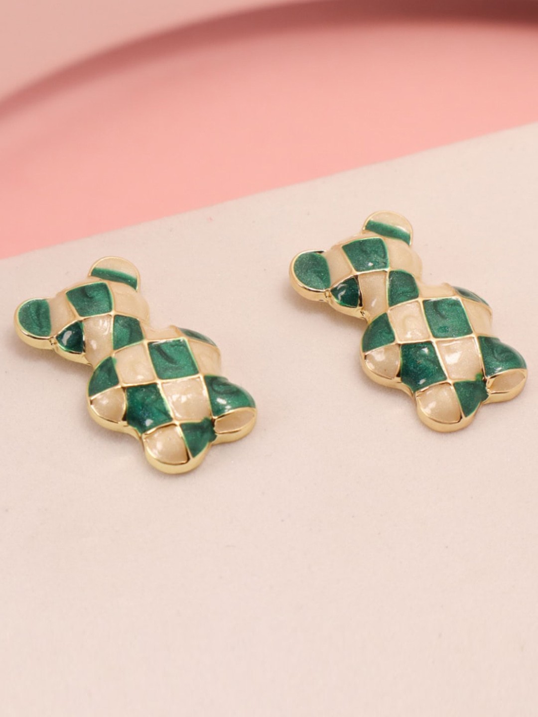 

SALTY Gold Plated Teddy Shape Studs Earrings