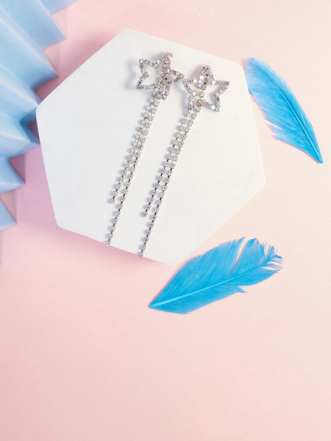 

SALTY Star Shaped Drop Earrings, Silver