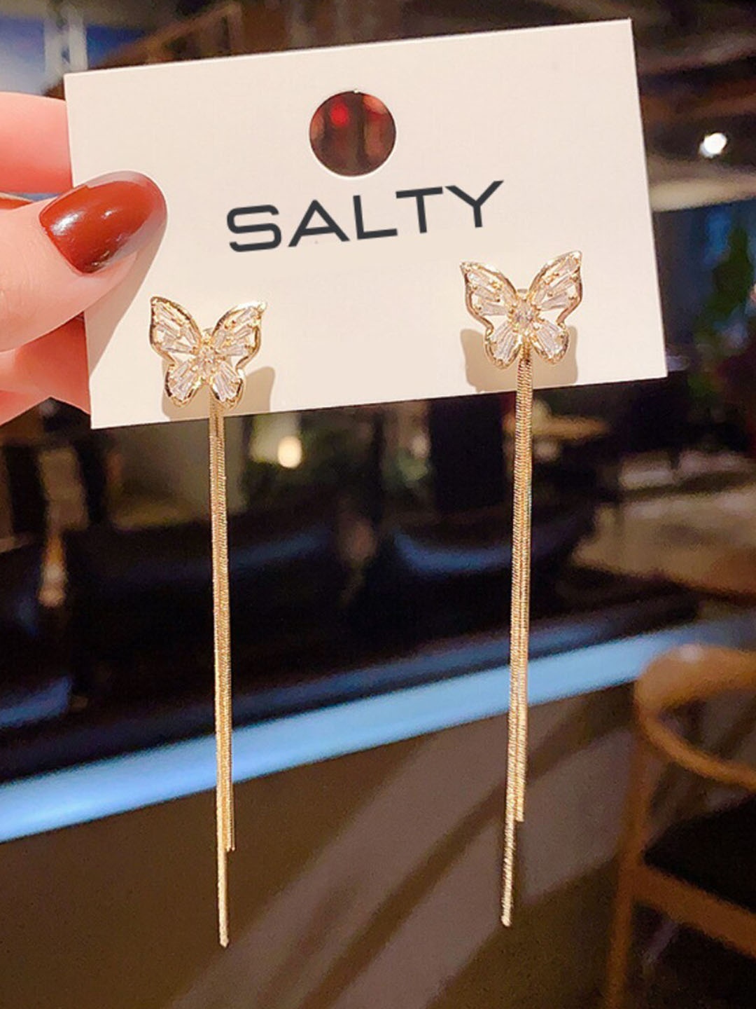 

SALTY Butterfly Shaped Drop Earrings, Gold