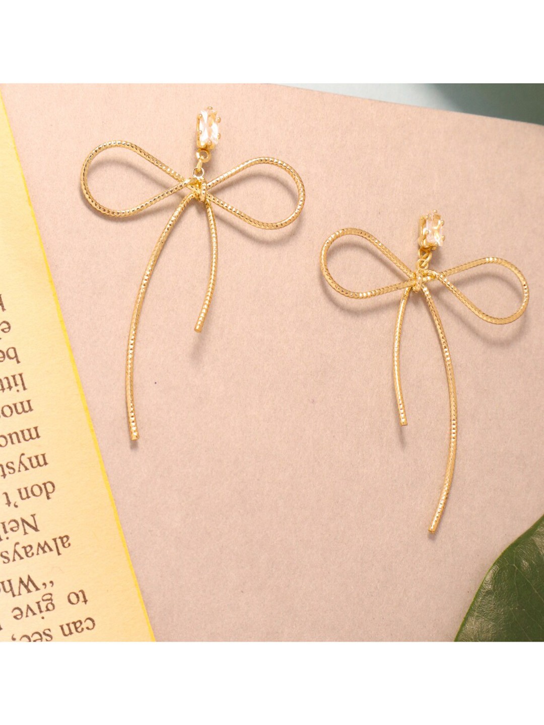 

SALTY Bow Shaped Drop Earrings, Gold