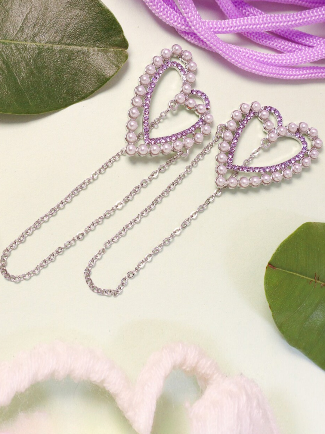 

SALTY Silver-Plated Heart Shaped Drop Earrings