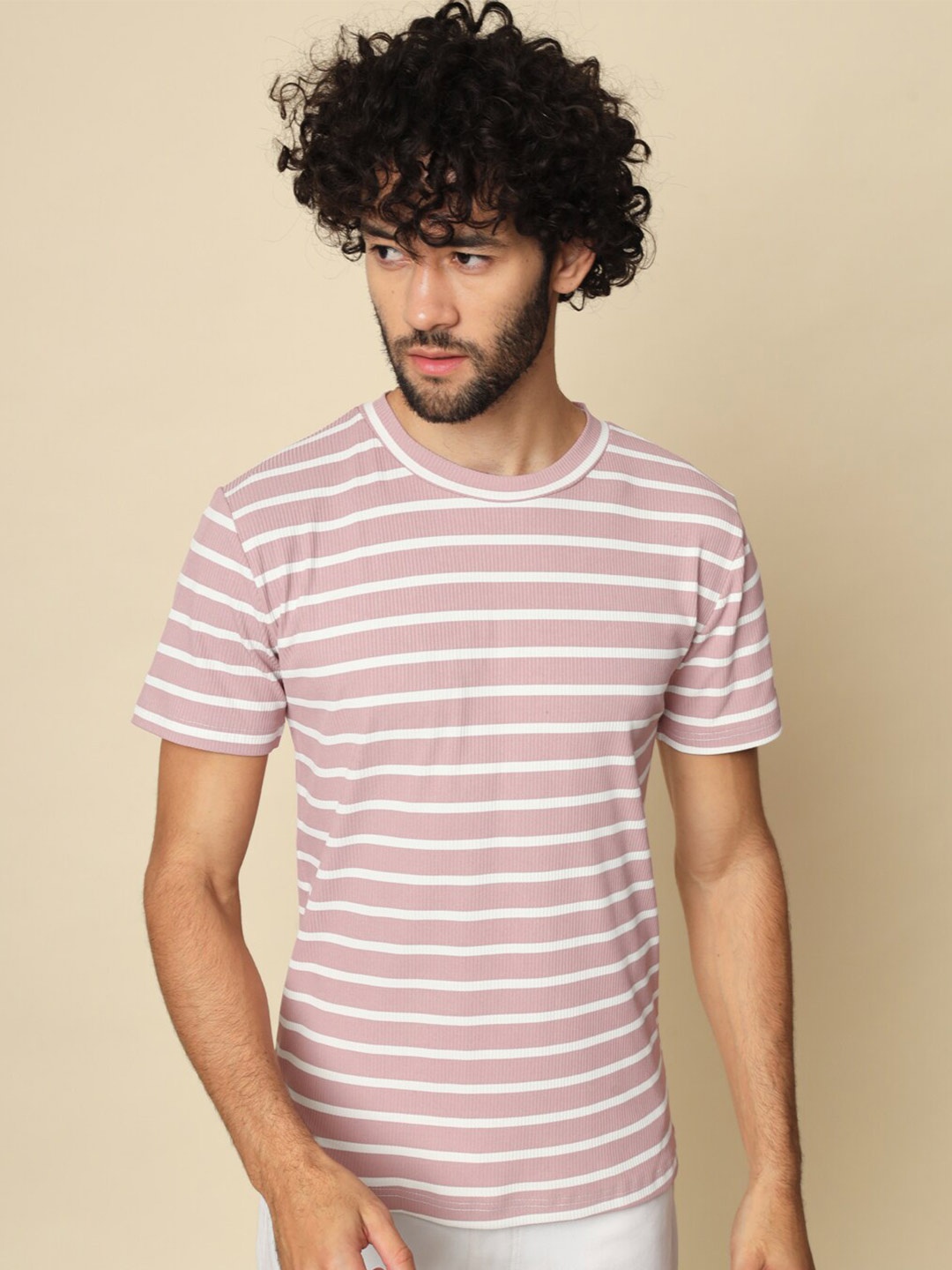 

BAESD Striped Round Neck Dri-FIT T-shirt, Purple
