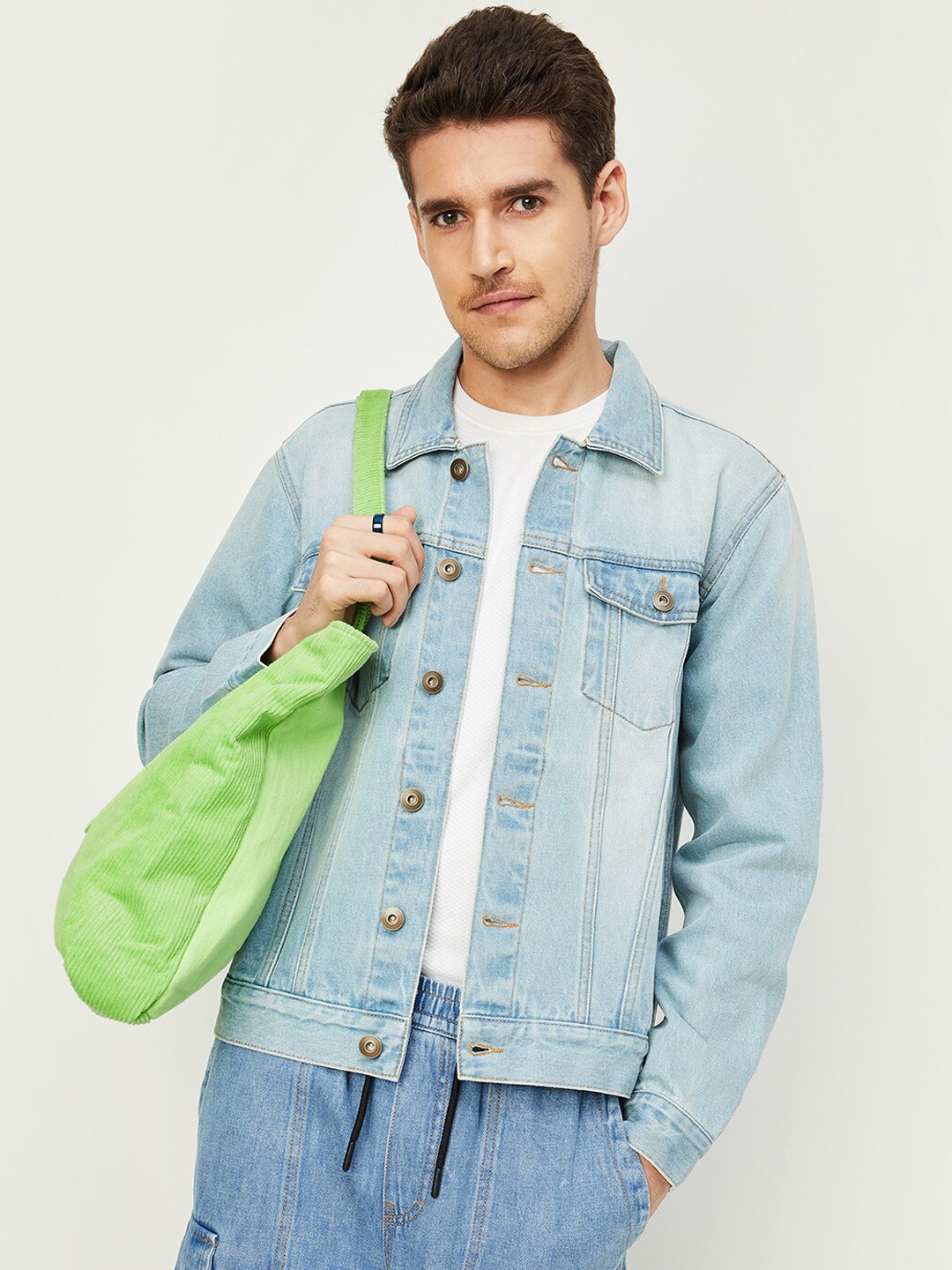 

max Pure Cotton Denim Jacket, Blue