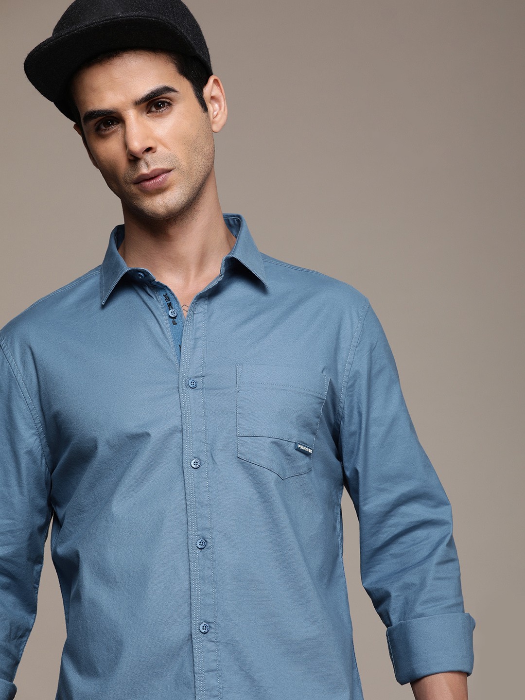 

FORCE IX Slim Fit Casual Shirt, Blue