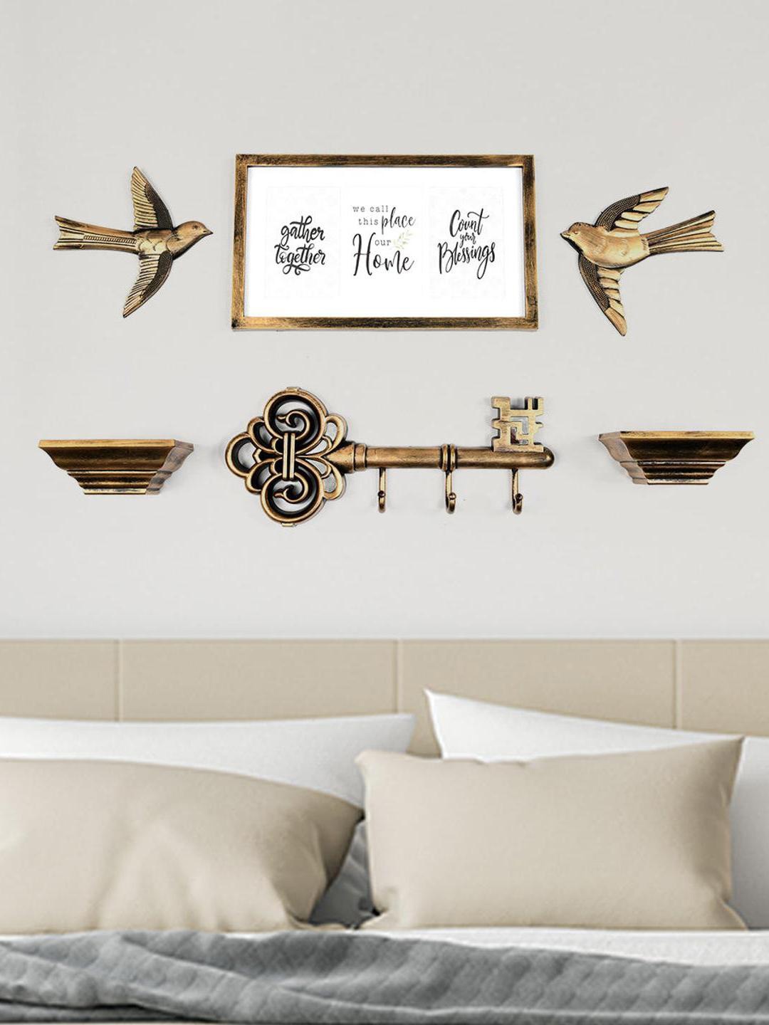

Athome by Nilkamal Gold-Toned 6-Pieces Wall Hangings