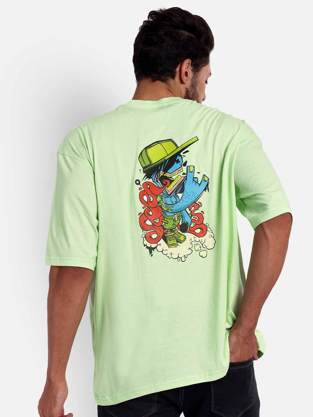 

Bloopers Store Graphic Printed Oversized T-Shirt, Green