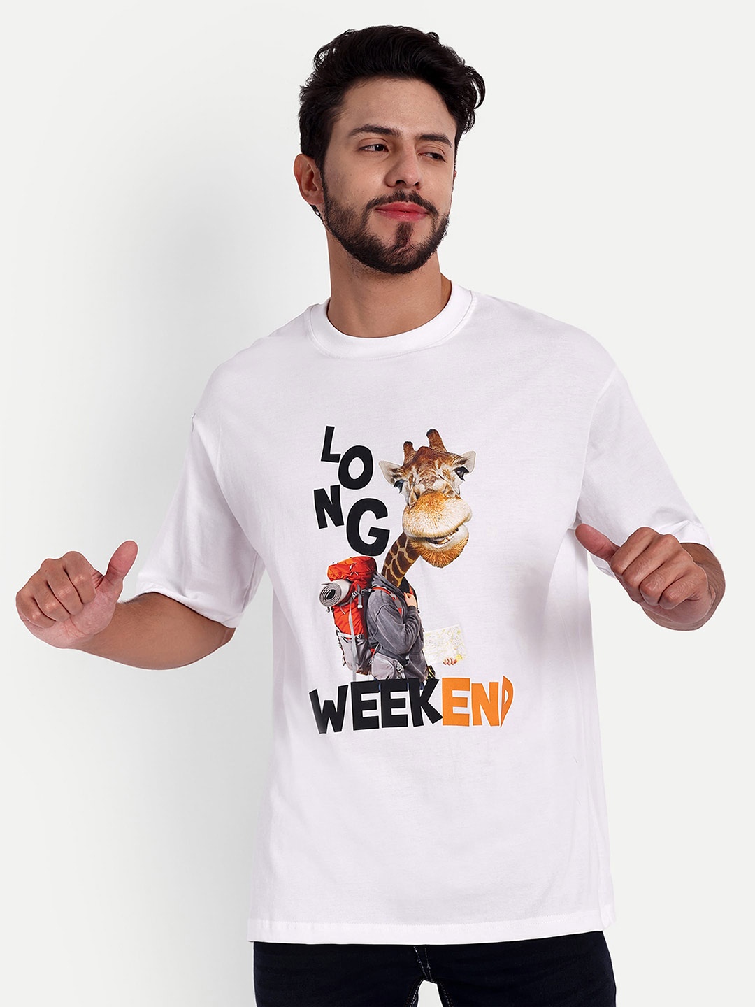 

Bloopers Store Graphic Printed Oversized T-Shirt, White