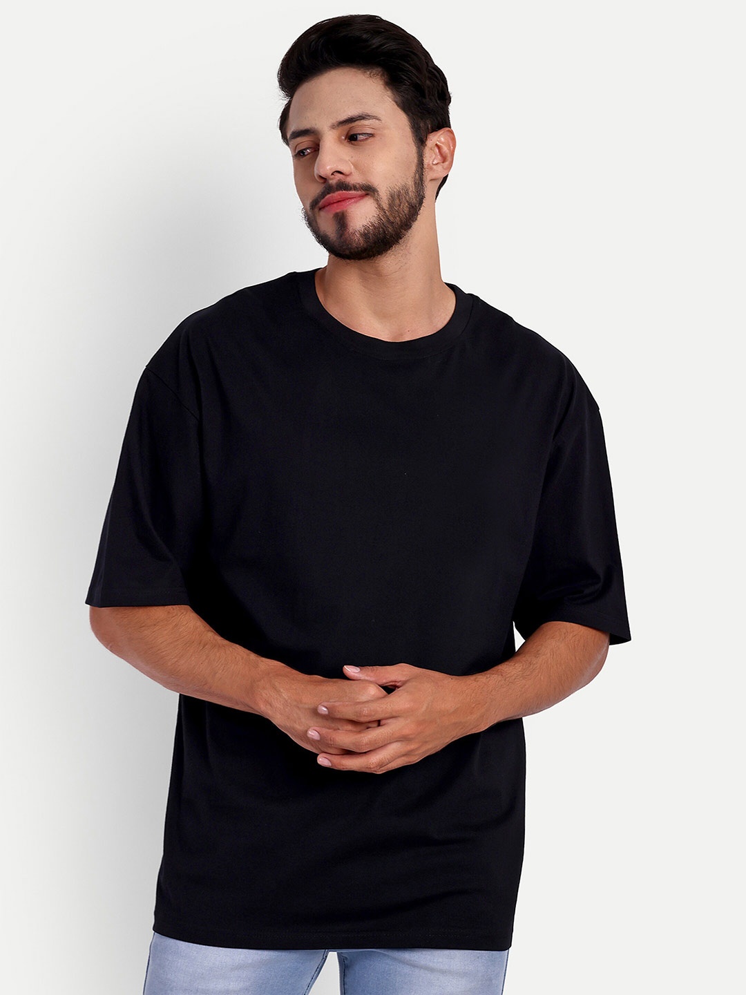 

Bloopers Store Drop-Shoulder Sleeves Oversized T-Shirt, Black