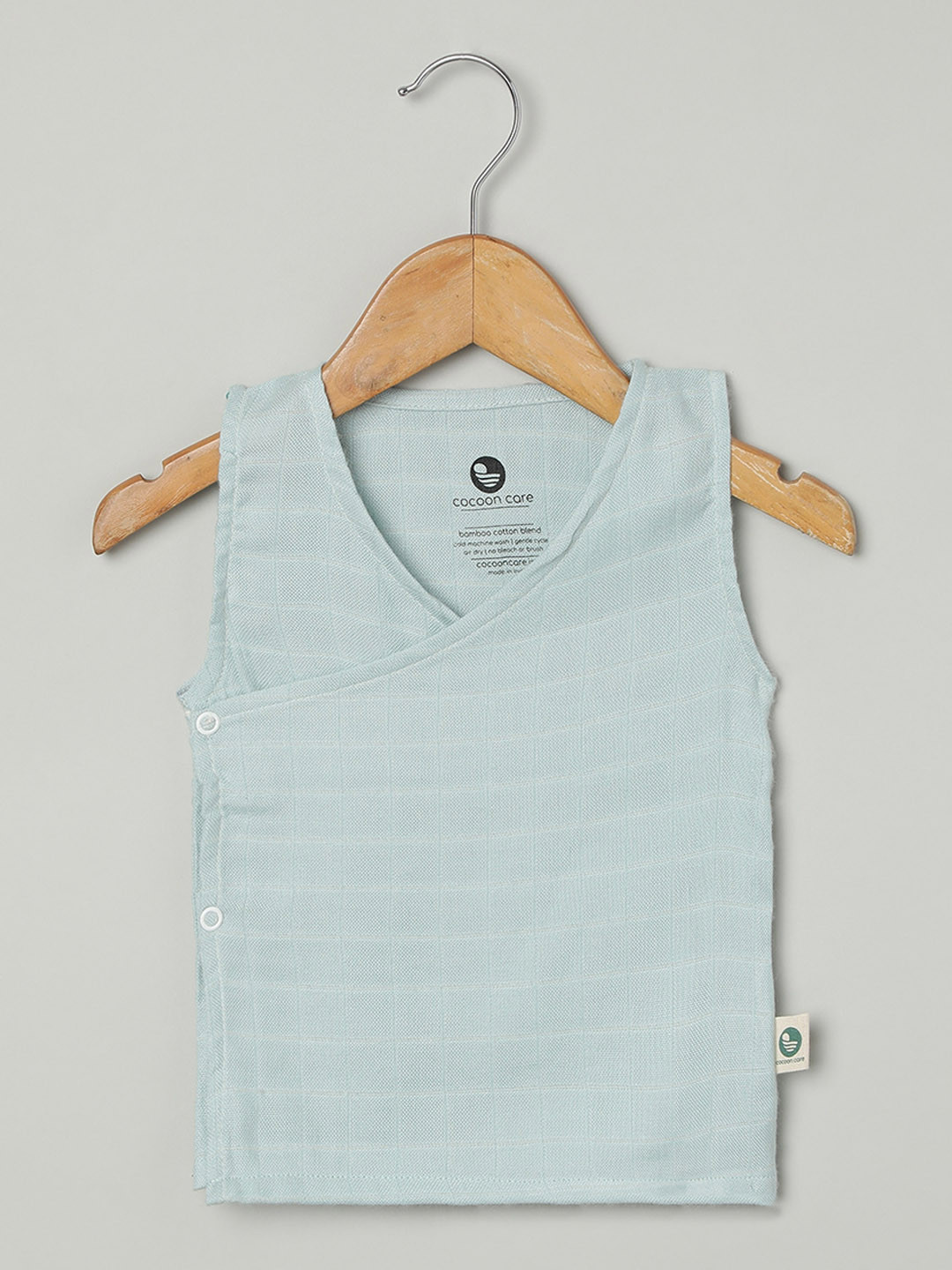 

cocoon care Infants Checked Basic Vests, Blue