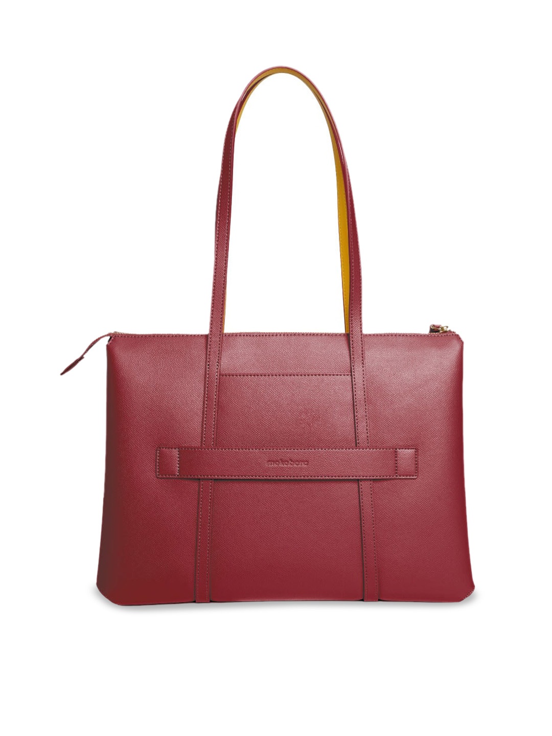 

MOKOBARA Leather Shopper Shoulder Bag, Maroon