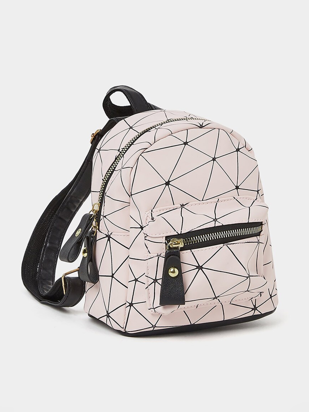 

Styli Women Geometric Printed Backpack, Pink