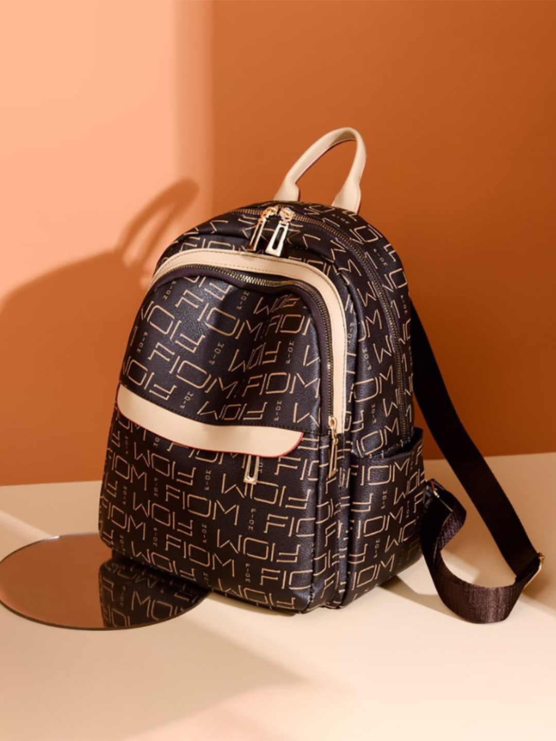 

Styli Women Typography Printed Backpack, Brown