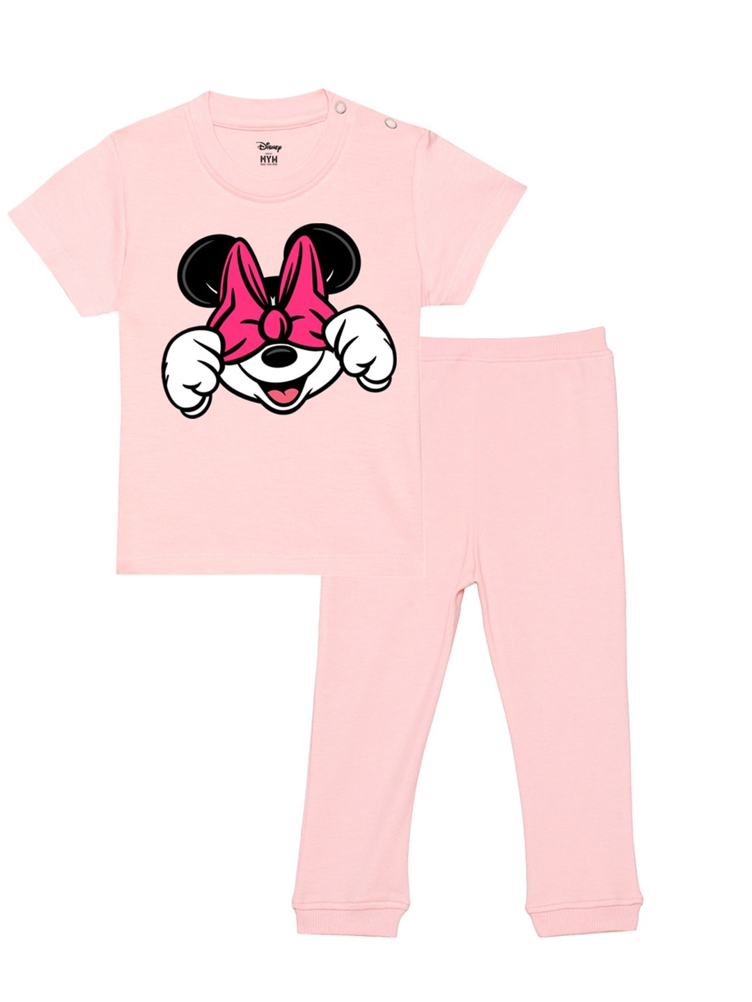 

Wear Your Mind Infants Girls Printed T-shirt with Trousers, Pink