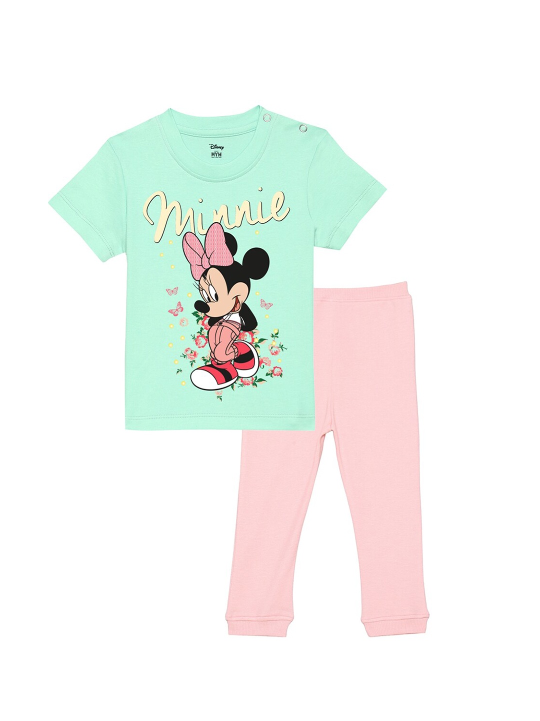 

Wear Your Mind Infants Girls Printed T-shirt with Trousers, Green