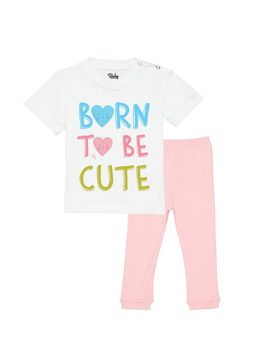 

Wear Your Mind Infants Girls Printed T-shirt with Trousers, White