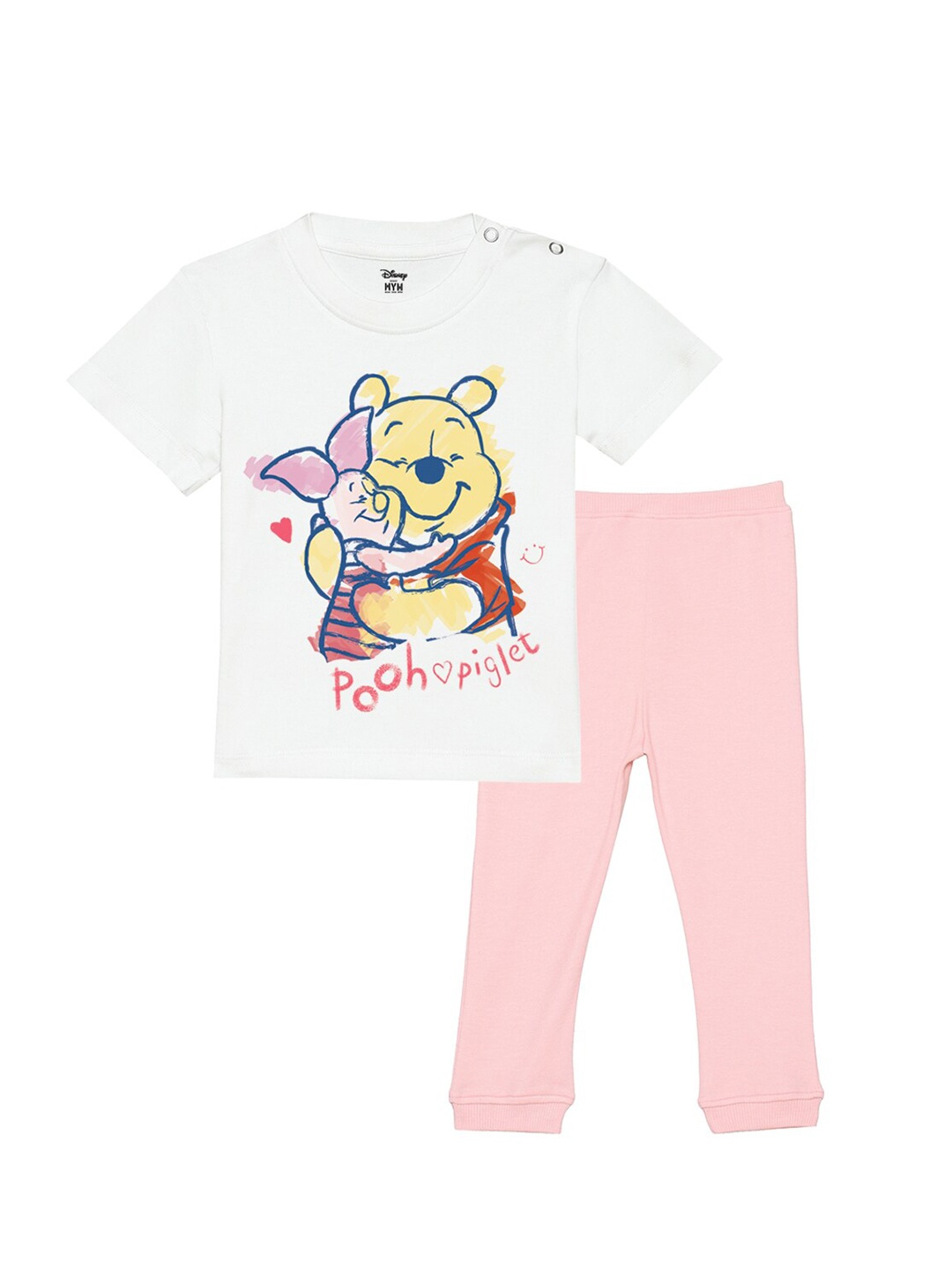 

Wear Your Mind Infants Girls Printed T-shirt with Trousers, White