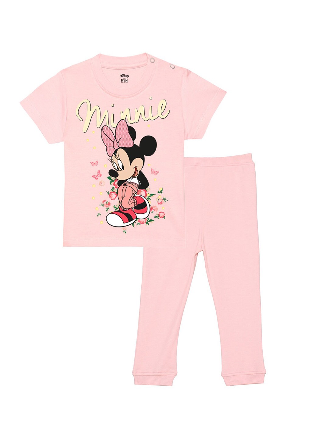 

Wear Your Mind Infants Girls Printed T-shirt with Trousers, Pink