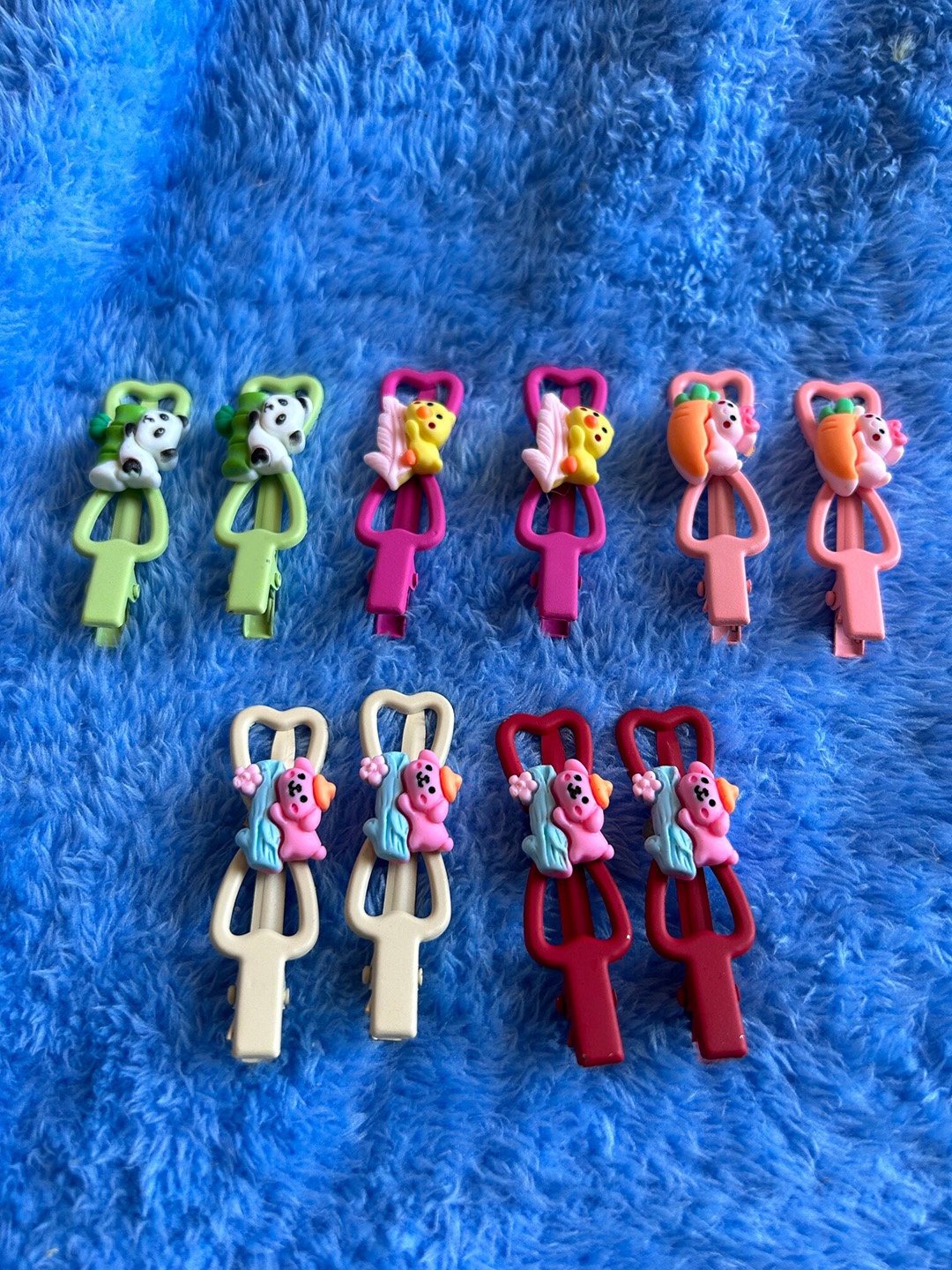 

LYTIX Girls Set Of 10 Cartoons Designs Tic Tac Hair Clip, Green