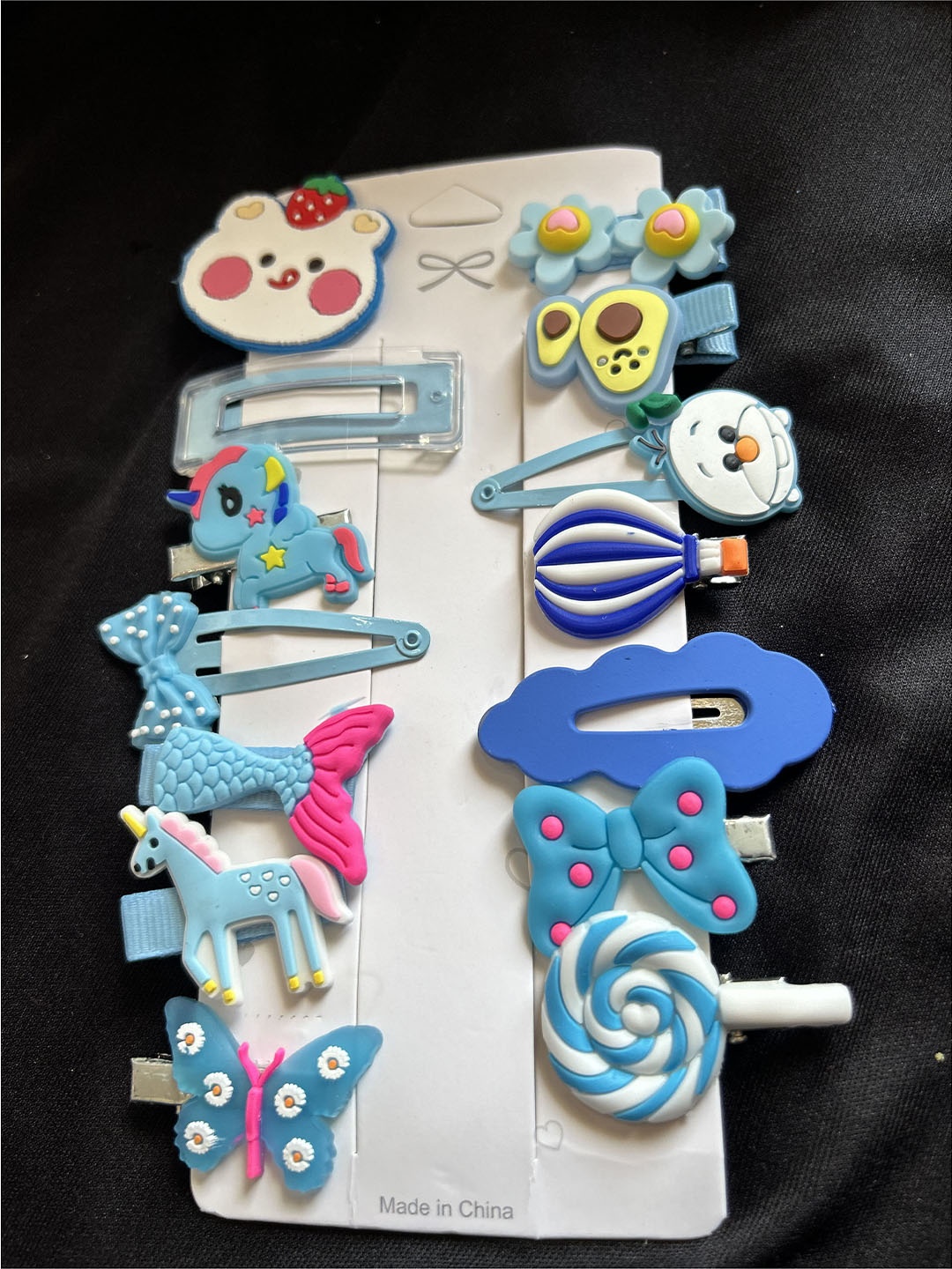 

LYTIX Girls Set Of 14 Unicorn & Ice Cream Tic Tac Hair Clips, Blue
