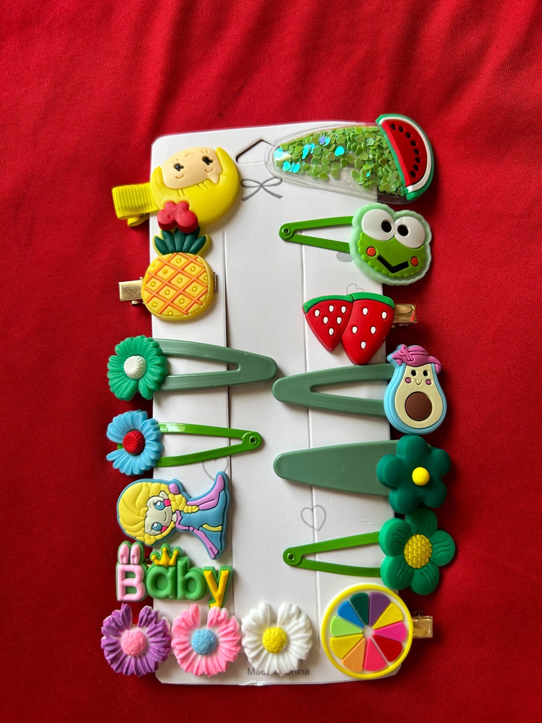 

LYTIX Girls Set Of 14 Alligator Hair Clips, Green