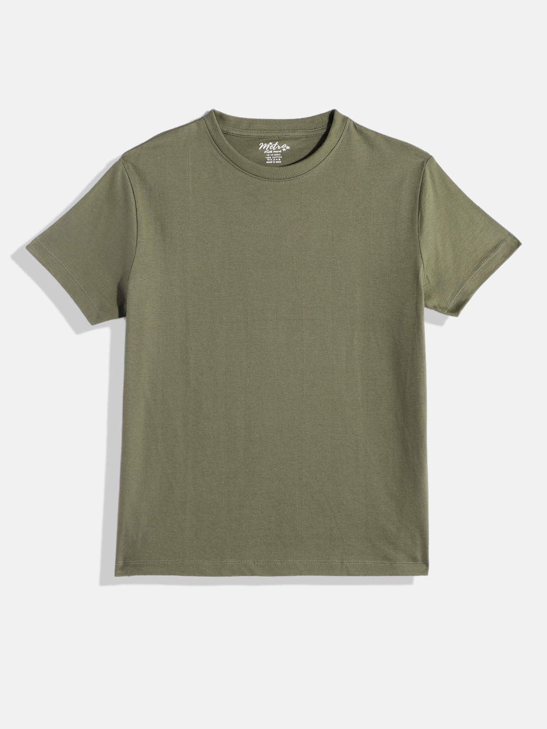 

METRO KIDS COMPANY Boys Solid T-shirt, Olive