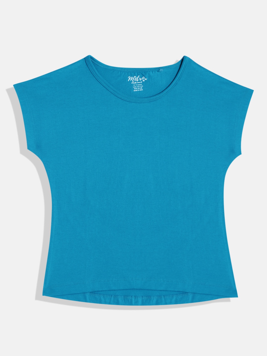 

METRO KIDS COMPANY Girls Solid Regular Crop Top, Blue