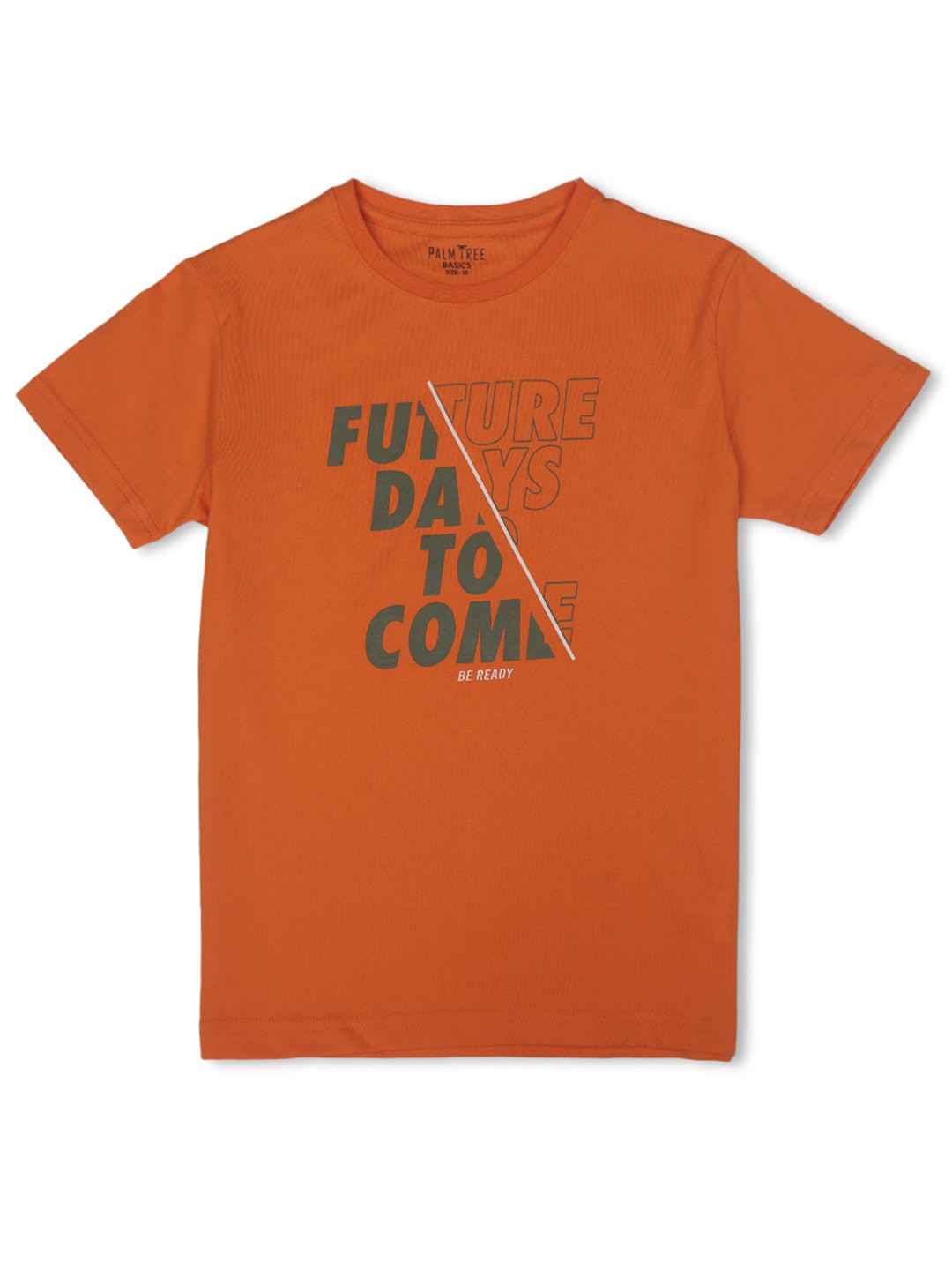 

Palm Tree Boys Typography Printed Cotton T-shirt, Orange