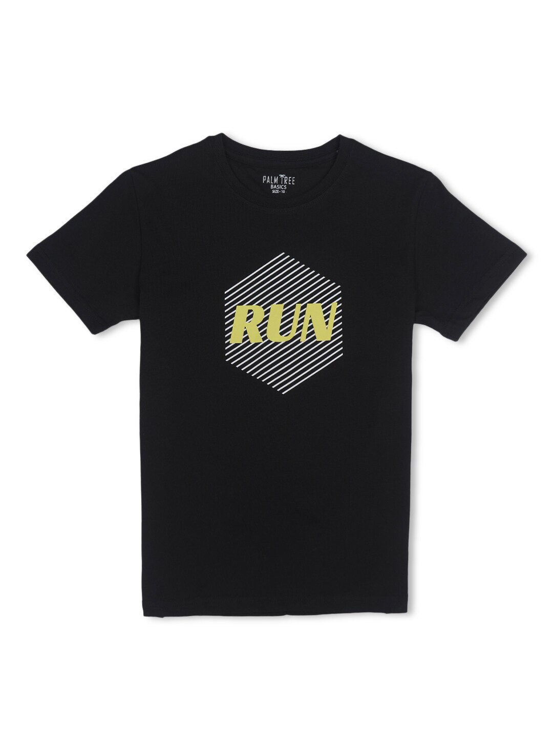 

Palm Tree Boys Printed Cotton T-shirt, Black