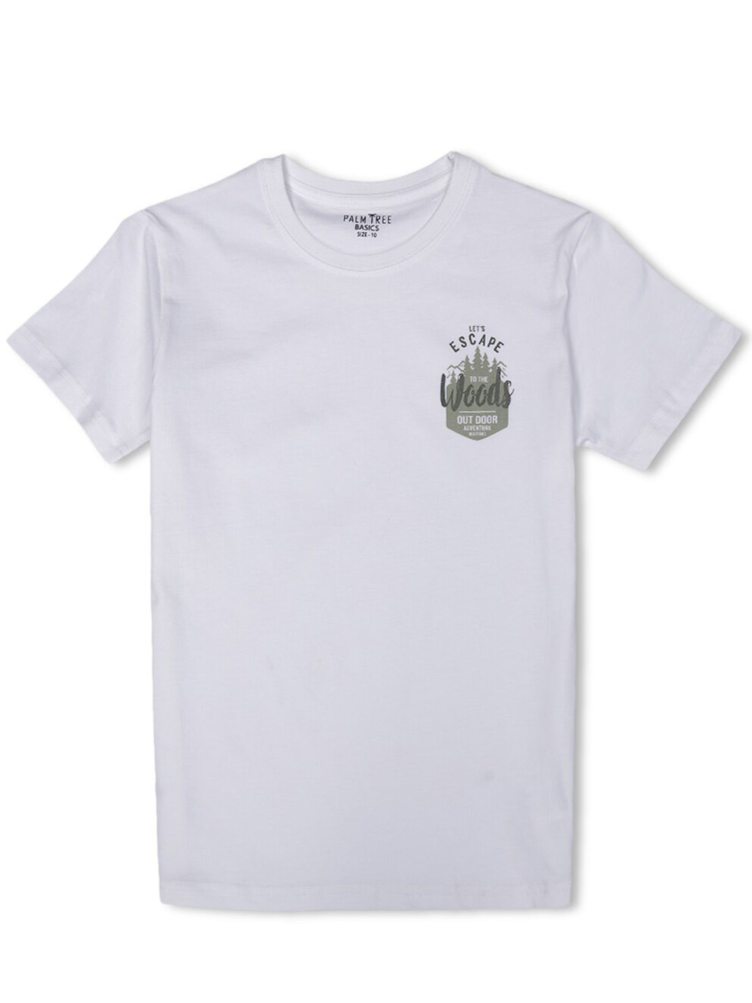

Palm Tree Boys Printed Cotton T-shirt, White