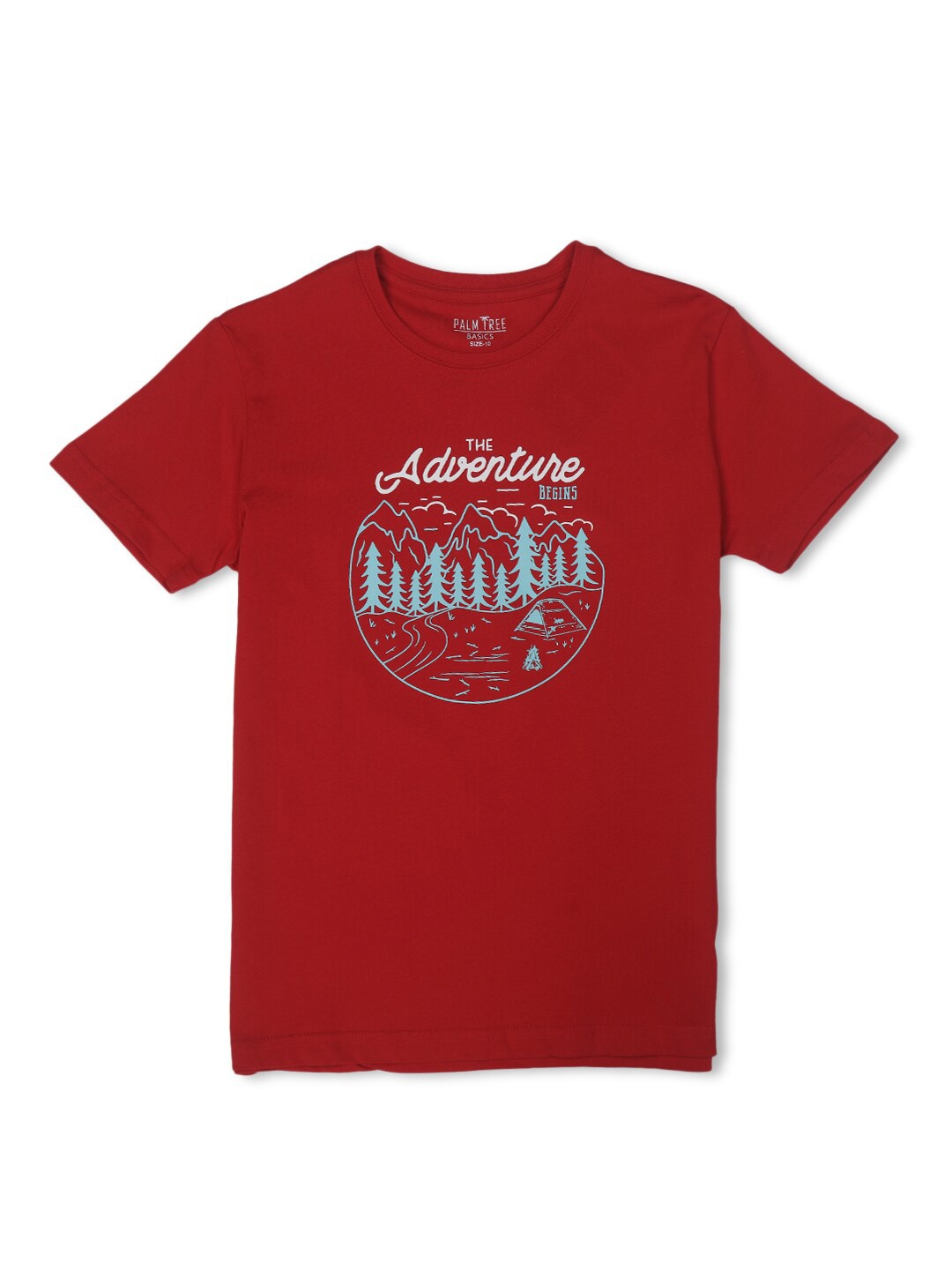 

Palm Tree Boys Typography Printed Cotton T-shirt, Maroon