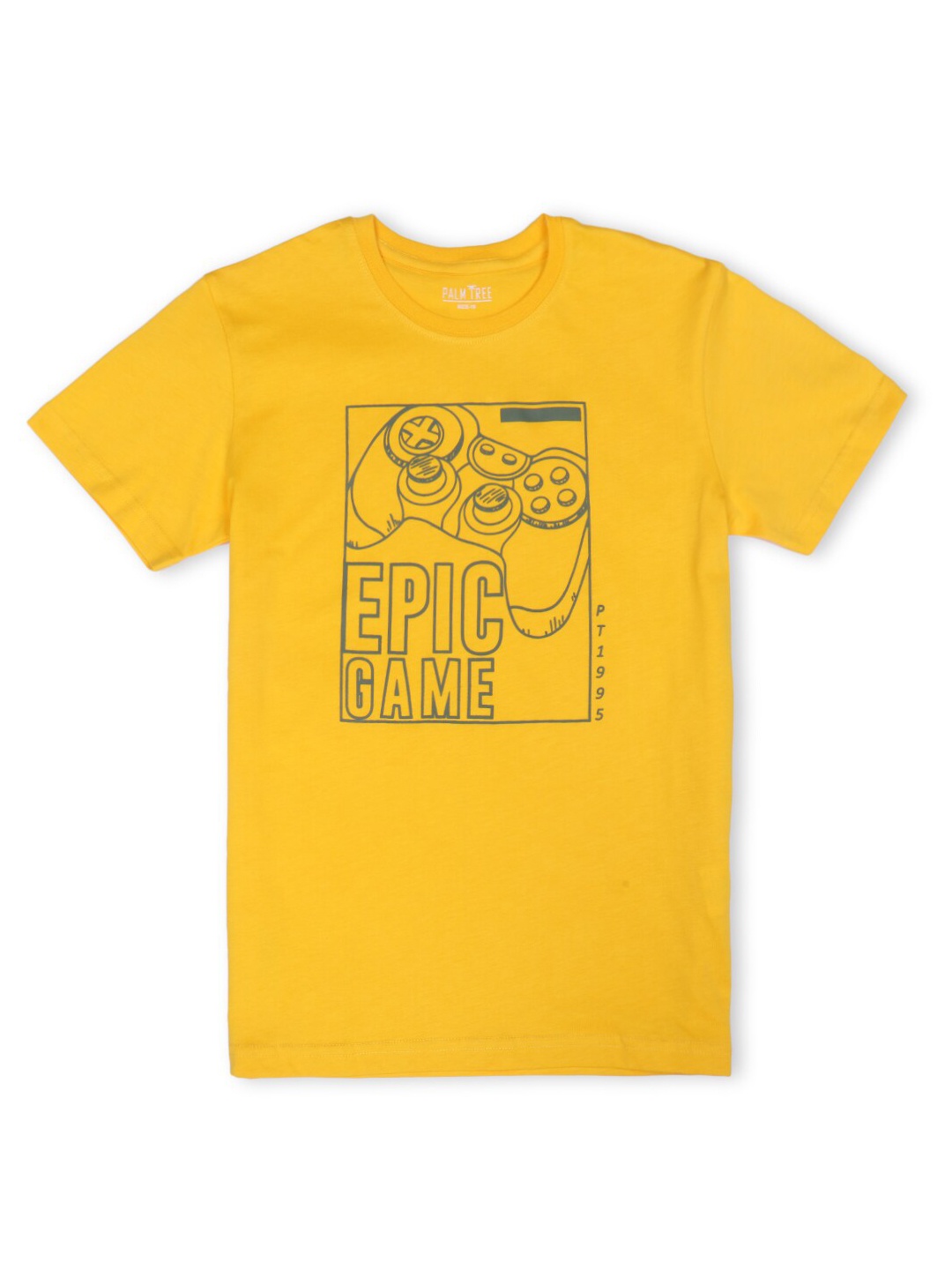 

Palm Tree Boys Typography Printed Cotton T-shirt, Yellow