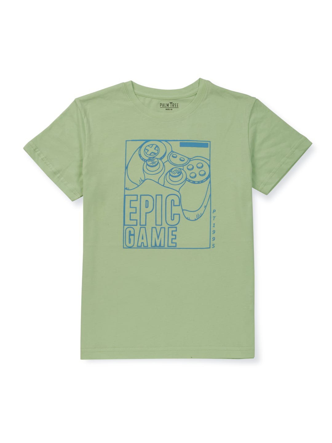 

Palm Tree Boys Typography Printed Cotton T-shirt, Green