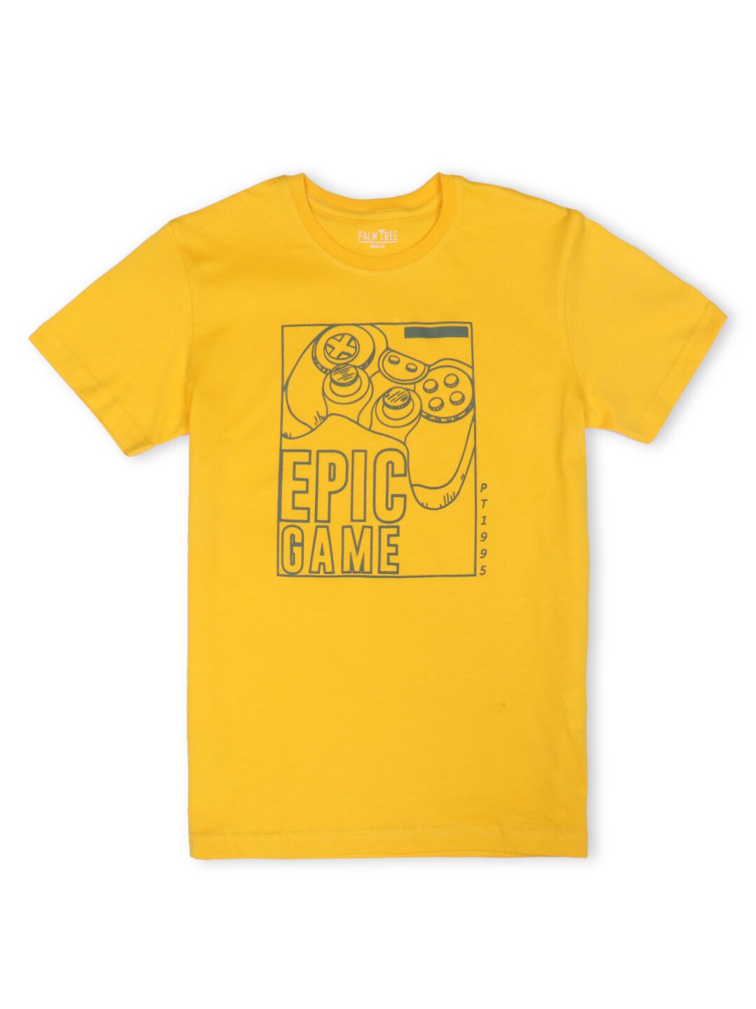 

Palm Tree Boys Typography Printed Cotton T-shirt, Yellow