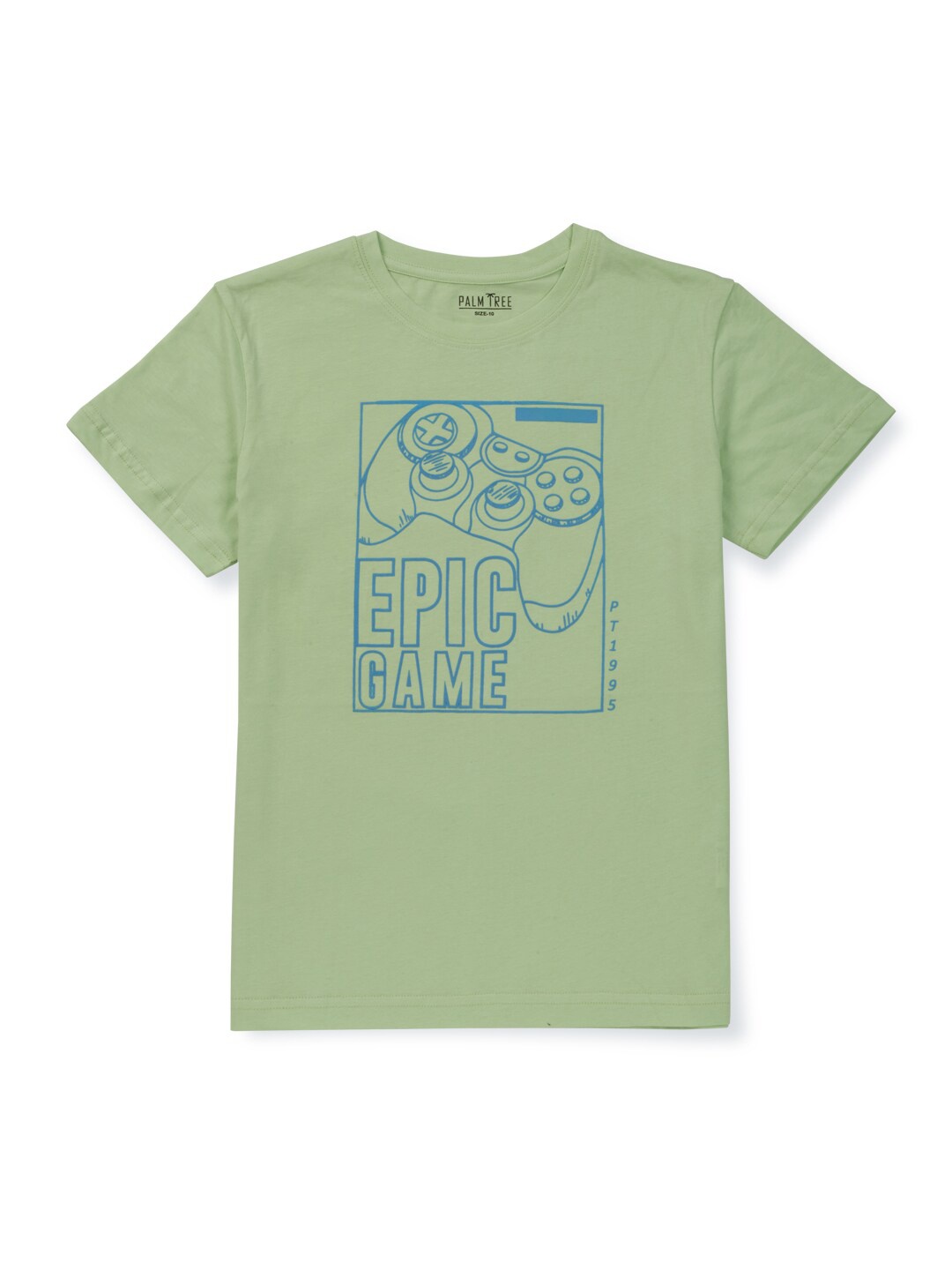 

Palm Tree Infant Boys Typography Printed Cotton T-shirt, Green