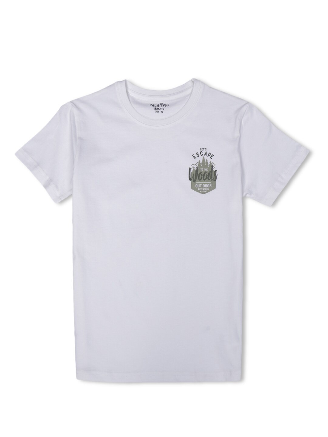 

Palm Tree Boys Cotton Regular Fit T-shirt, White