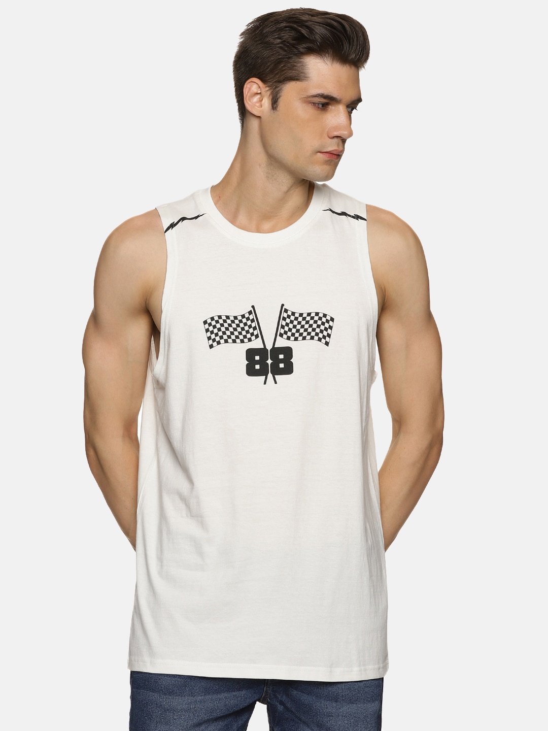 

IMPACKT Graphic Printed Slim Fit Pure Cotton T-shirt, White