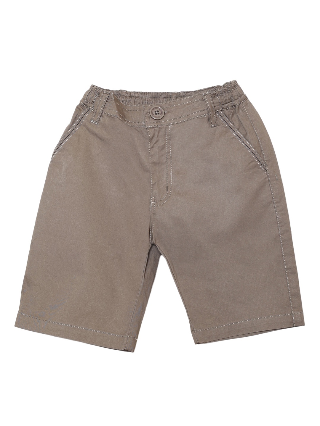 

612League Boys Slim Fit Mid-Rise Cotton Shorts, Khaki