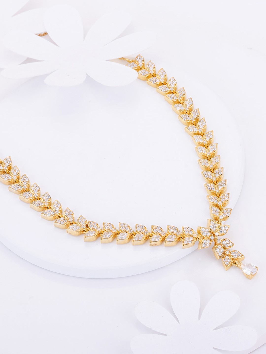 

GIVA Sterling Silver Gold-Plated Cubic Zirconia Necklace
