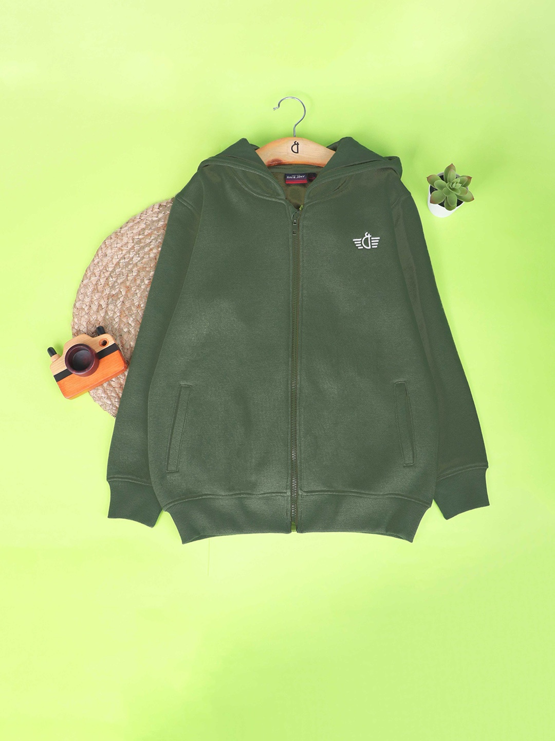 

Gini and Jony Boys Fleece Bomber Jacket, Green