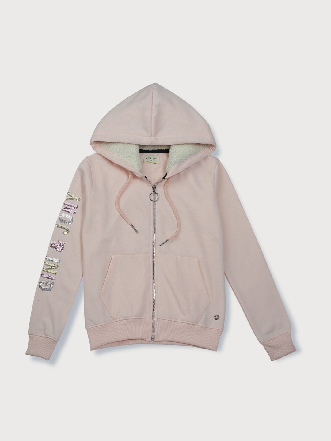 

Gini and Jony Girls Front-Open Hooded Fleece Swetshirt, Pink