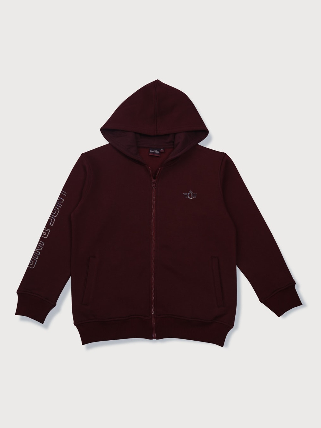 

Gini and Jony Boys Hooded Bomber Jacket, Maroon