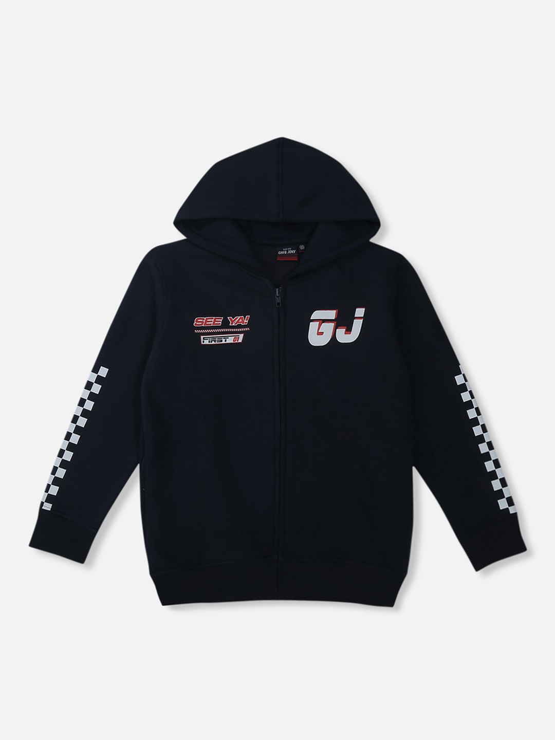 

Gini and Jony Boys Typography Printed Hooded Sweatshirt, Navy blue