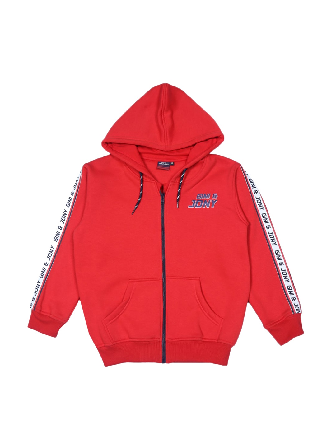 

Gini and Jony Boys Fleece Hooded Bomber Jacket, Red