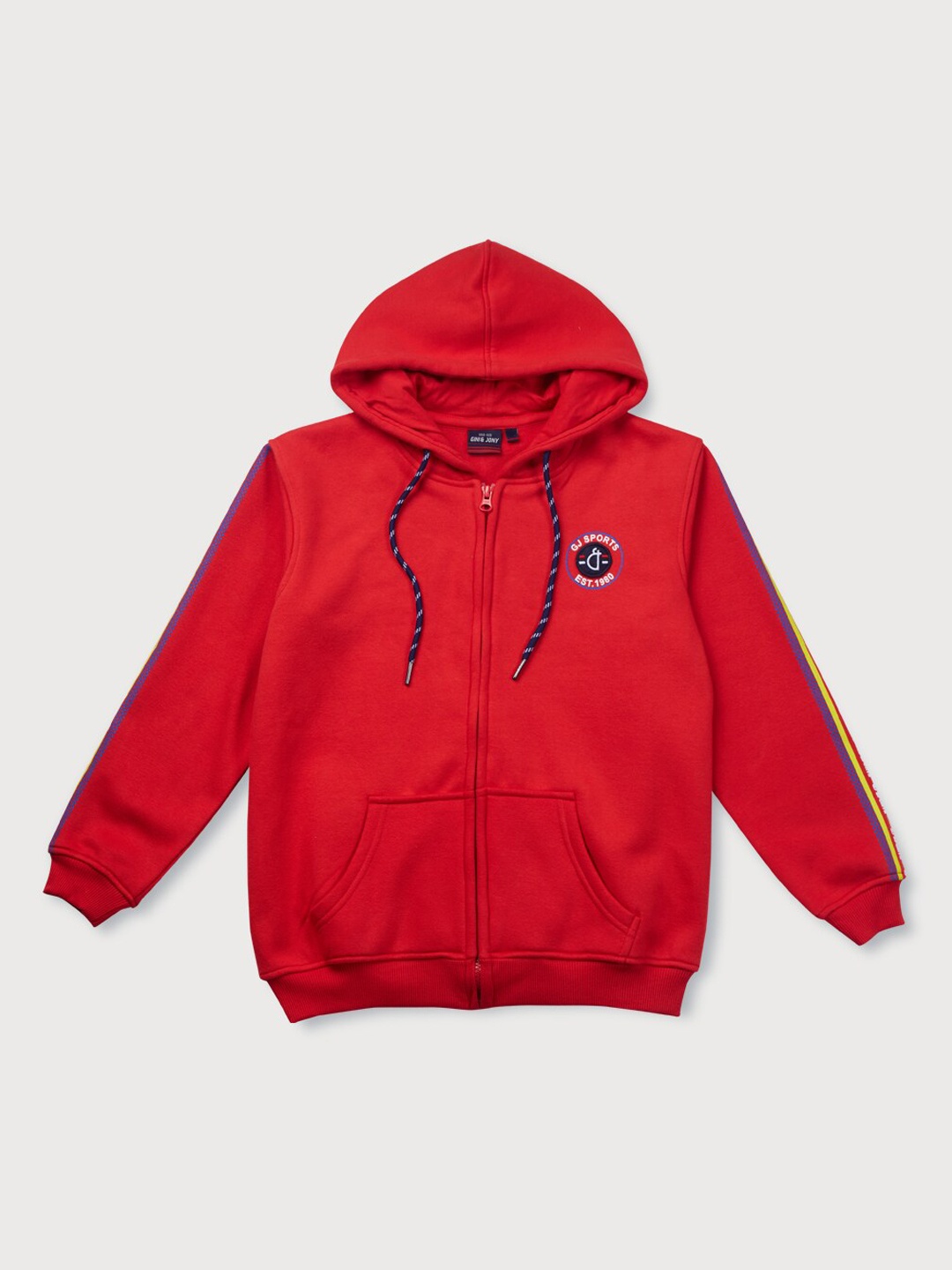 

Gini and Jony Boys Front-Open Hooded Fleece Swetshirt, Red