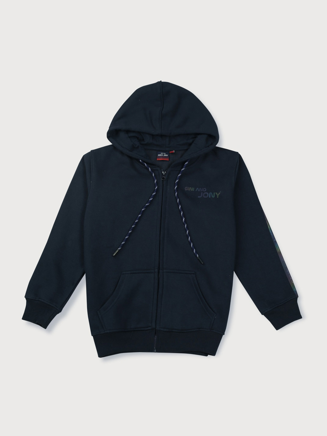 

Gini and Jony Boys Fleece Hooded Bomber Jacket, Navy blue