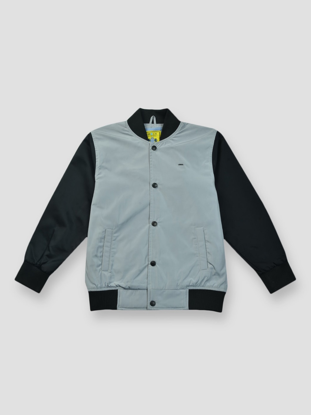 

Gini and Jony Boys Stand Collar Bomber Jacket, Grey