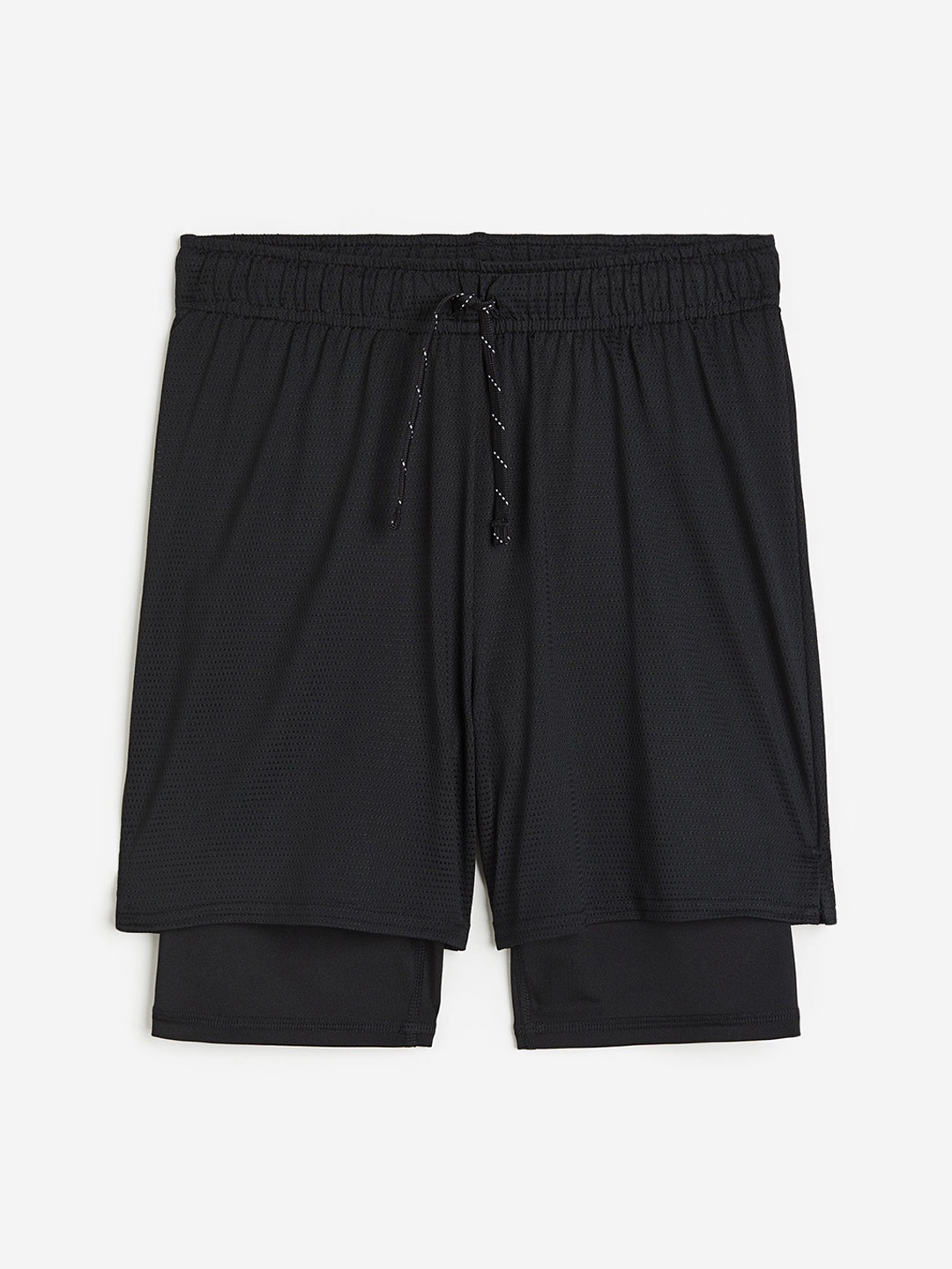 

H&M Boys DryMove Double-Layered Sports Shorts, Black