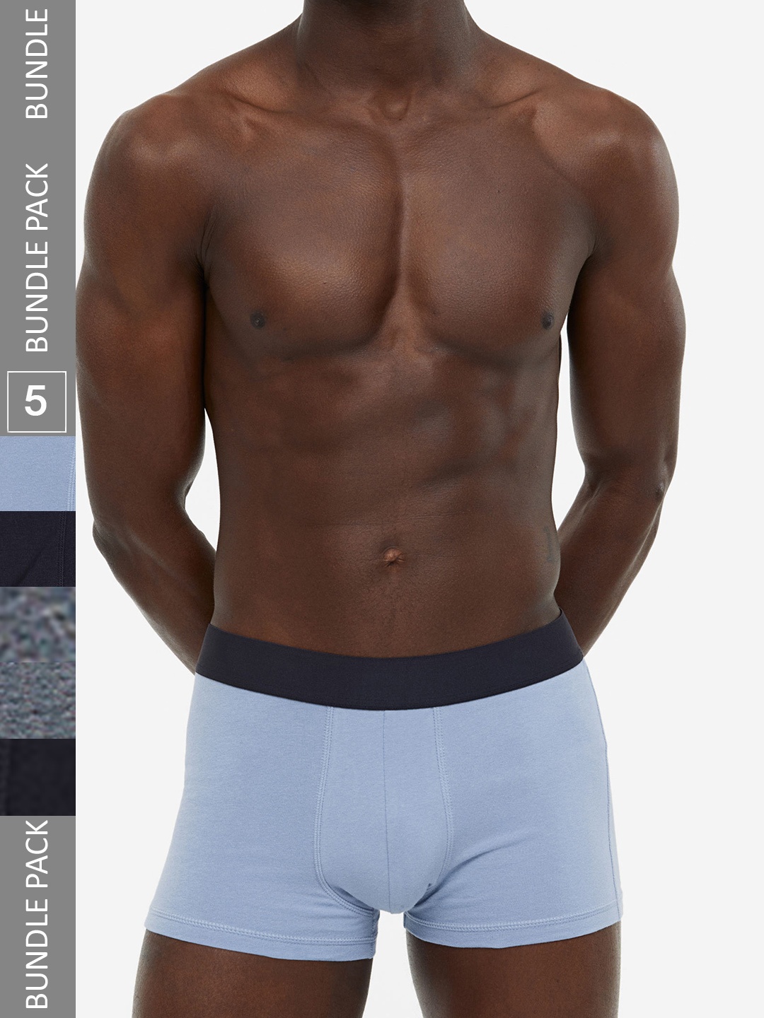 

H&M Men 5-Pack Xtra Life Short Trunks 1070268010, Blue