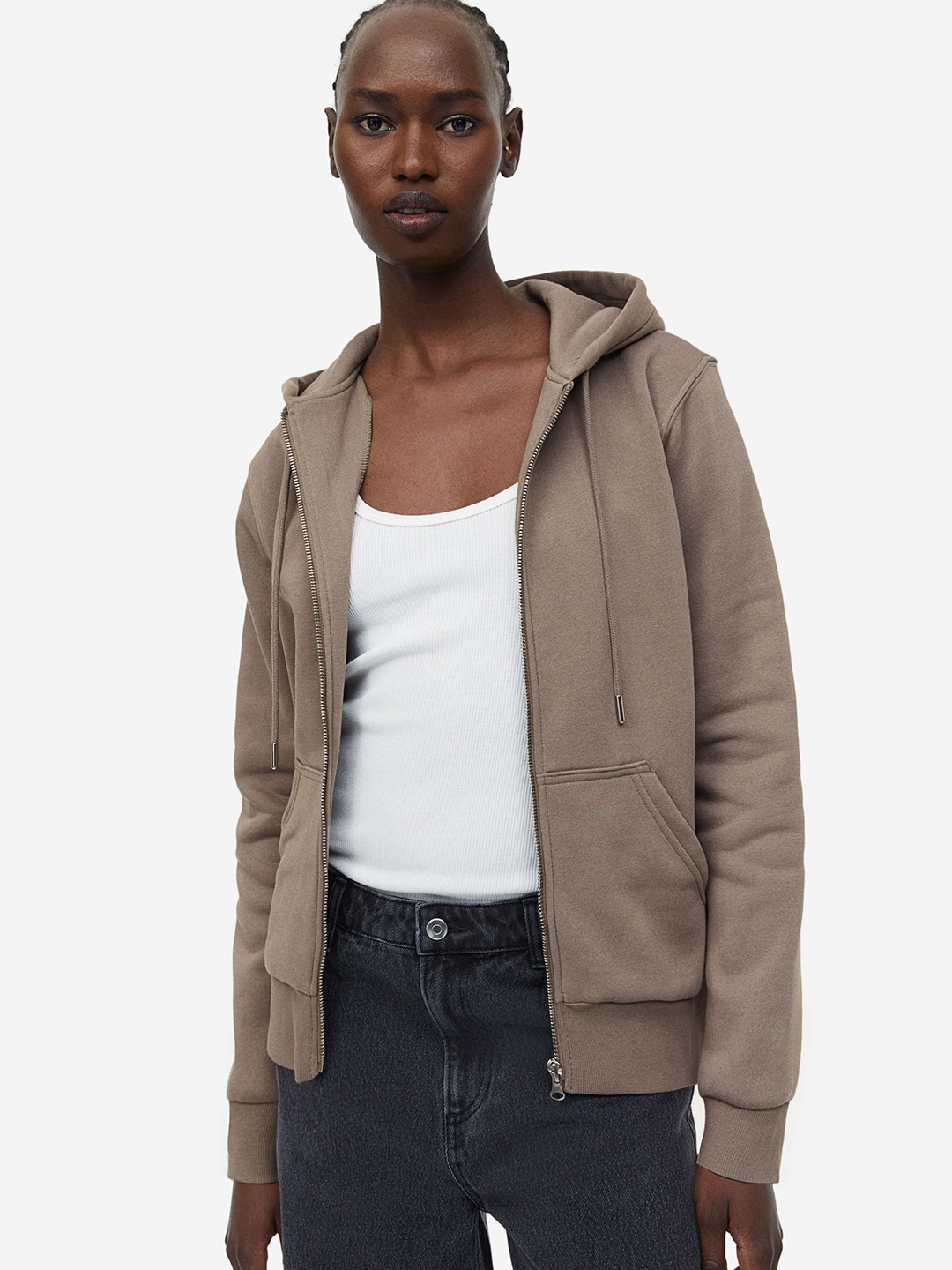 

H&M Zip-Through Hoodie, Beige